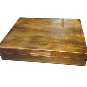 Style House Wooden Silverware Box ONLY Blue Lining